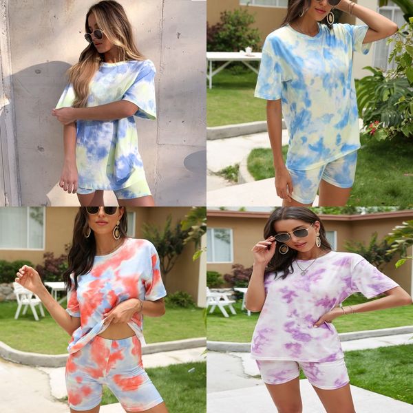 

fashion letter print sport suits tracksuit 2020 summer women crew neck short sleeve +tight trousers outfit 2 1pcs set jogging suit#687, Gray