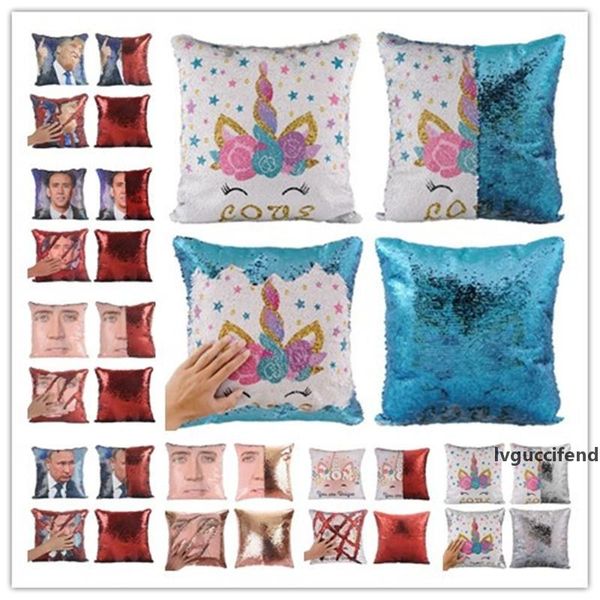 

mermaid pillow cover sequin pillow cover nicolas cage pillow case magic reversible decorative pillowcase unicorn gifts for girls