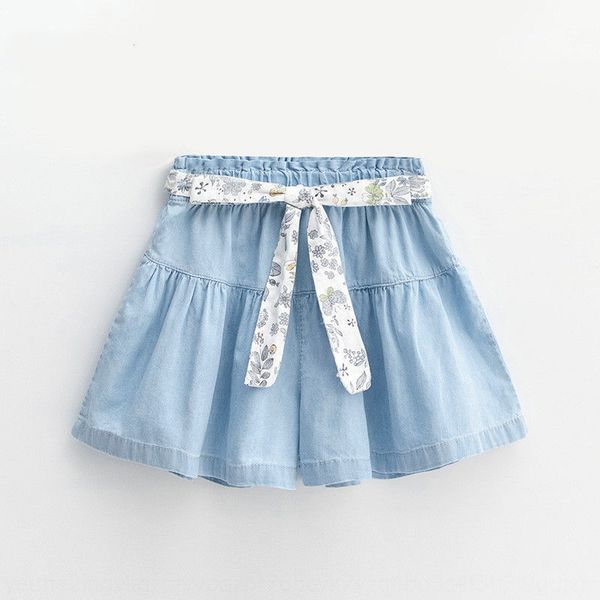 

e5wxp girls' summer jeans shorts 2020 new style jeans panty wear medium and large children's pants children's thin pants fash, Blue