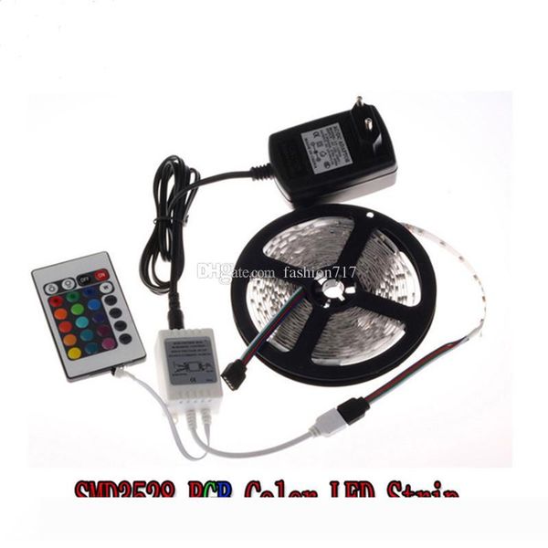 

RGB LED Strip 5M 300Led 3528 SMD IR Remote Controller 12V 2A Power Adapter Flexible Light Led Tape No-Waterproof