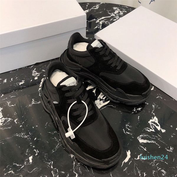 

luxury designer shoes white sneakers platform shoes genuine leather trainers reflective white trainers for men women flat casual shoes l24, Black