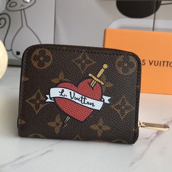 

vintage type women wallet purses money coin pocket leather short wallets card holder female zipper designer wallet purse with original box