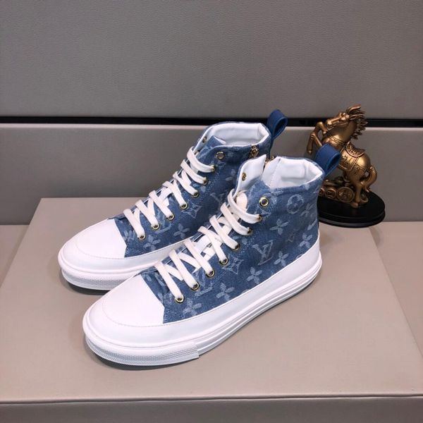 

2019w custom new high-cut letters men's casual shoes, trend versatile shoes, comfortable flat shoes, original box packaging: 38-44, Black