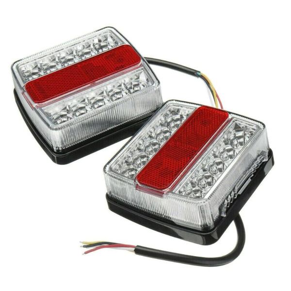 

2pcs universal rear led submersible trailer tail lights kit boat marker truck waterproof 12v 15led campers trailer taillights