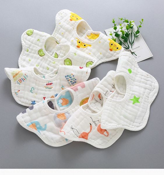 

newborn gauze cotton petals 360 degree towel saliva towel rotating bib baby saliva pocket maternal and infant products bib