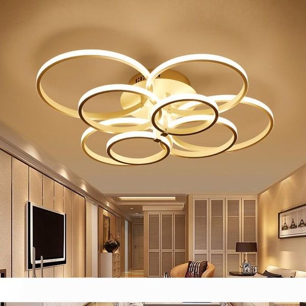 

Modern LED Ceiling Light Fixtures For Living Room Bedroom Home Lighting With Remote Control Dimmable Black White Lamp Lustre