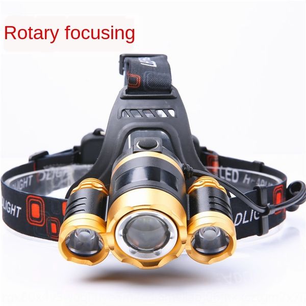 

u7mlp outdoor optional rotation aluminum alloy rotation fishing 3led headlamp aluminum alloy rotary focusing t6 headlamp multi-color optiona