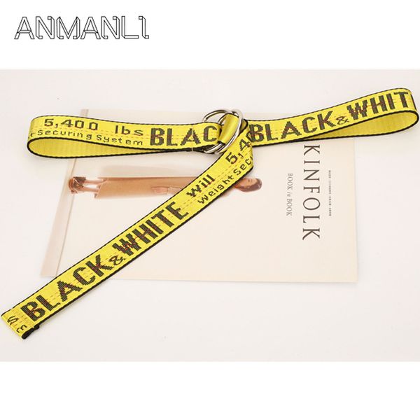 

2019 fashionable canvas belt men leisure golden yellow belt canvas men women belts 200cm free, Black;white
