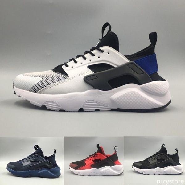 

2019 huarache 4 iv running shoes for mens women black white grey designer sneakers triple huaraches jogging sports shoes eur36-45