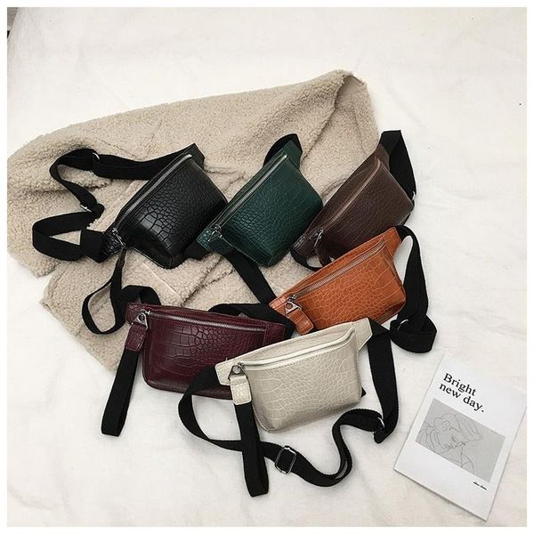 

alligator pattern leather waist bags ladies belt bag women ins disco pouch wallet small travel hip chest pack bum