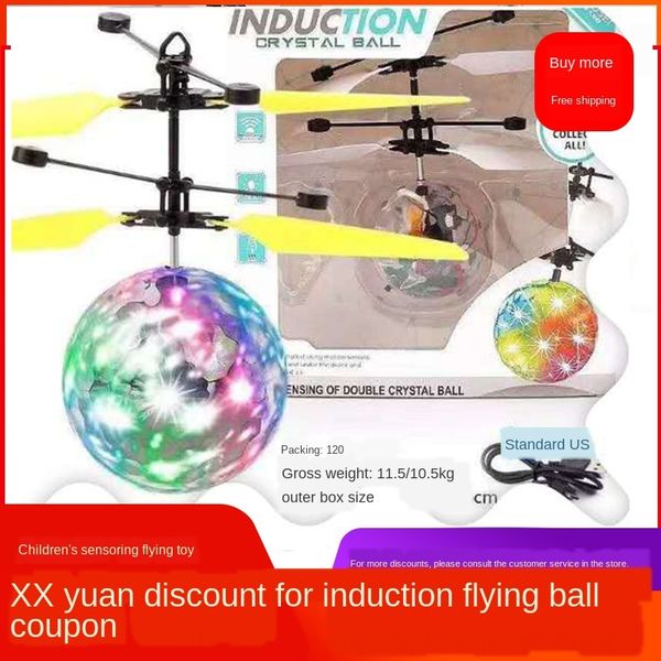 

dhhil flying transparent suspension colorful flash aircraft flying transparent suspension colorful flash ball induction crystal crystal bal
