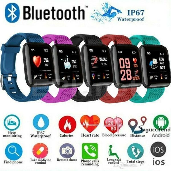 

116plus smart band bracelet colorful screen fitness tracker pedometer heart rate blood pressure health monitor d13 smart bands wristband