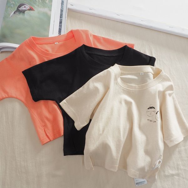 

tkkmn t-shir 2020 summer new tong t xu korean children's clothing 1-8 year old male and female baby round neck t-shirt children's, Blue