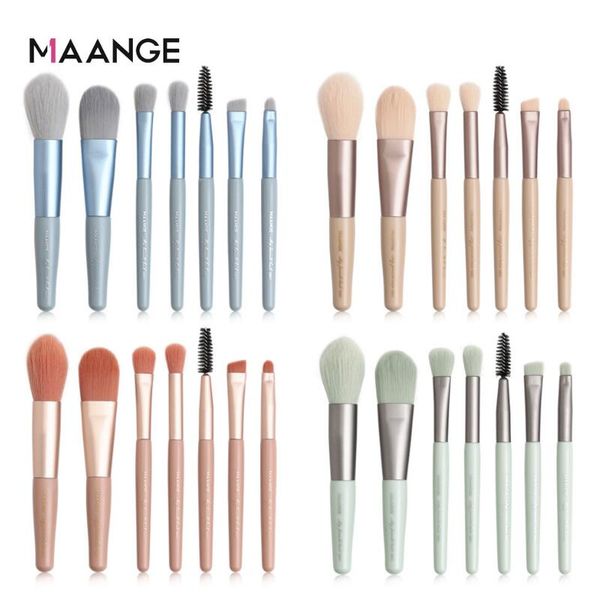 Maange Pro 7pcs / set Makeup Brushes Set Foundation Pó Sombra Delineador pestana sobrancelha Blush Maquiagem Facial jogo de escova 50sets / lot DHL