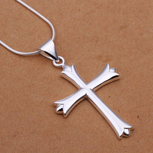 

wholesale fine 925-sterling-silver necklace fashion jewelry chain cross necklaces & pendants women men collar sn290