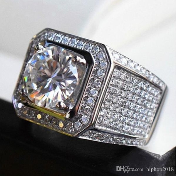 

new fashion mens wedding rings jewelry womens gemstone engagement rings simulated diamond silver rings