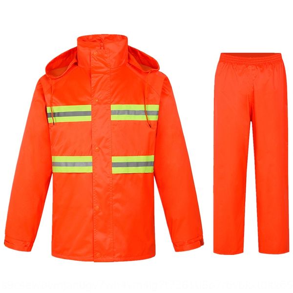 

hxd2n orange labor protection sanitation workers reflective suit thickened whole body orange raincoat labor protection sanitation work refle, Red;brown