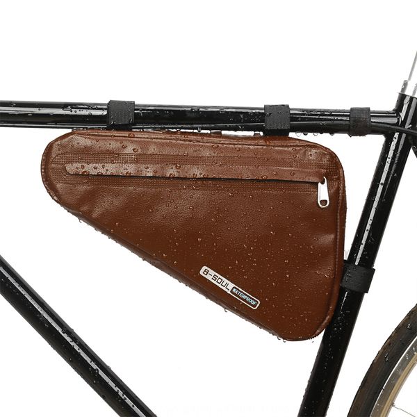

b- soul bicycle bicycle large capacity triangle front beam bag anti-water pipe saddle bag mountain road bike riding