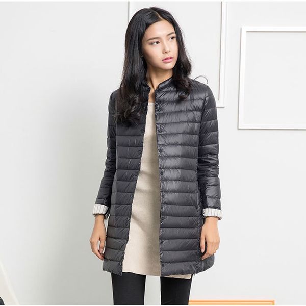 

women's down & parkas women coat 2021 fashion female white duck jaket large windbreak warm h58, Black