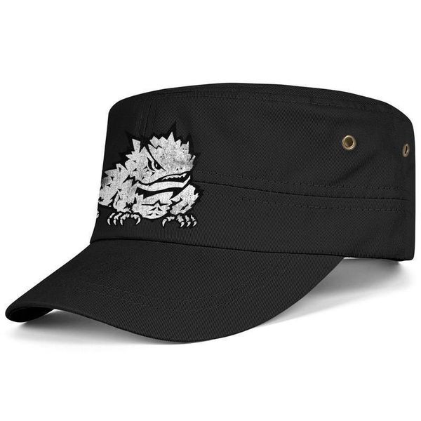 

tcu horned frogs football old print logo black men women military styles cadet army hat tactical sun cap student military cap b, Blue;gray