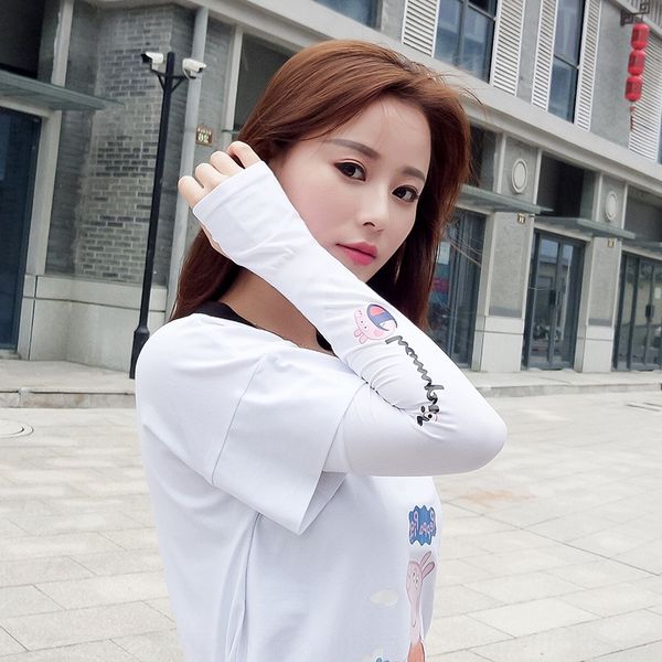 

ice cool silk sunscreen female sleeve male arm sleeve ice uv-proof driving thin long driver driver printing, Blue;gray