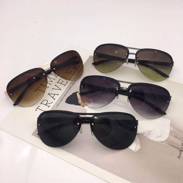 

new men's men's half-frame sun metal sunglasses sunglasses 6099, White;black