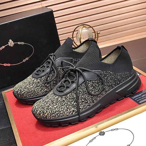 

2021 lightweight prax 01 knit fabric sneakers mens shoes zapatos de lujo para hombre autumn and winter casual shoes fashion lace -up men sho, Black
