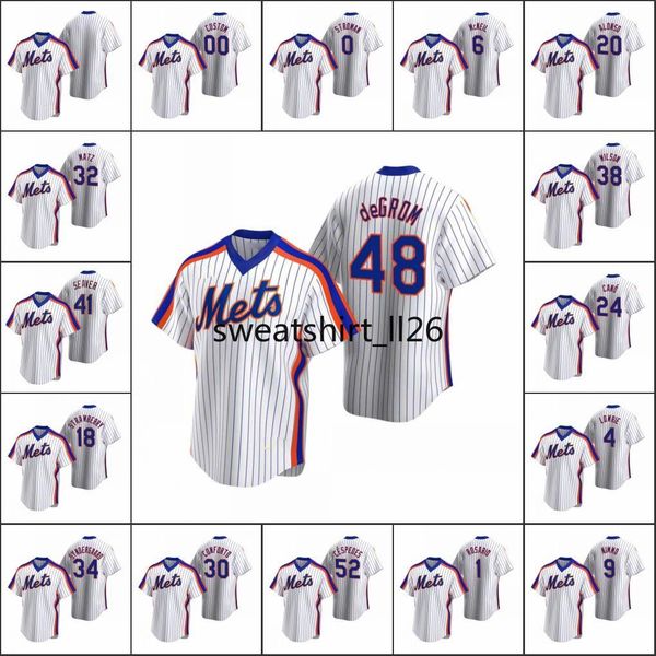 

new york mets men #48 jacob degrom 20 pete alonso 18 darryl strawberry women youth custom cooperstown collection home jersey, Black