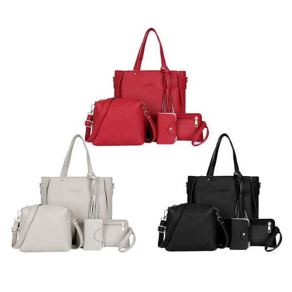 

3x четырех чехлов бахромой костюм для сумки красный + серый + черный, Black;red