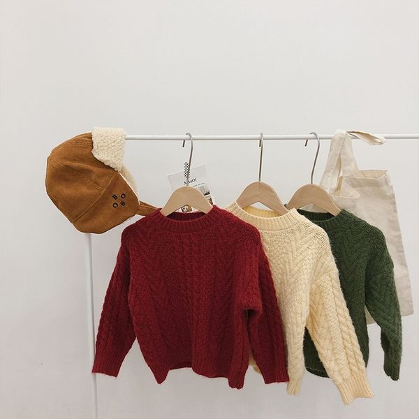 

мягкая альпаки ватки шерстяной пряжи для детей зима круглый твист шеи свитер свитер моды, Blue