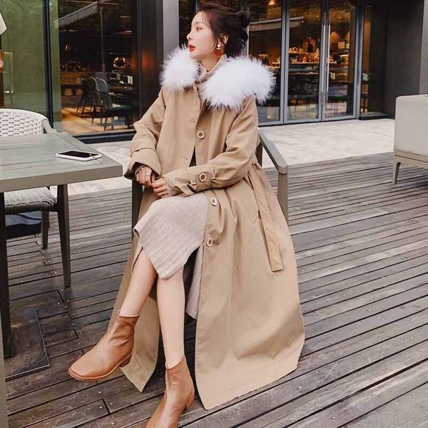 

women blend autumn winter turn-down collar long wool coat female warm jacket vintage female overcoat casual windbreake outwears, Black