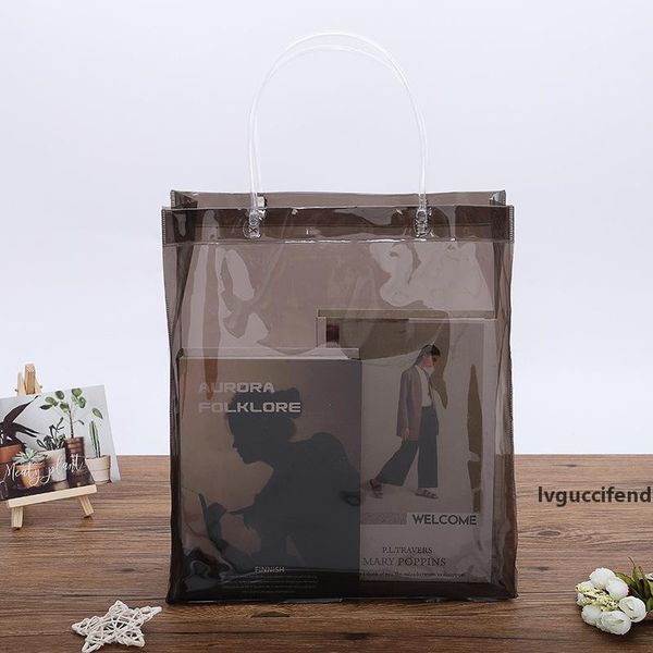 

5 size pvc black red green transparent hose handbag pvc cosmetic bag shopping gift bag wholesale lx2848