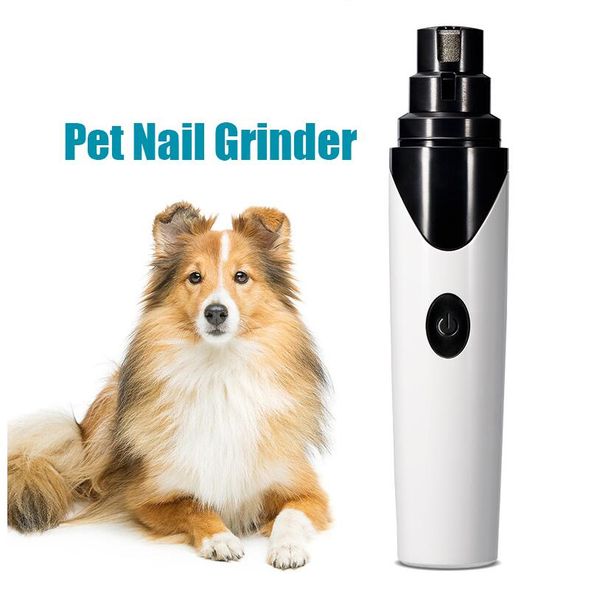 

electric pet nail sharpener white black grinder automatic clipper usb rechargeable cat dog manicure trimmer pets grooming tool