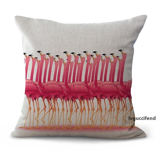 

tropical flamingo pillow case cushion cover linen cotton throw square pillow covers 11 colors custom free
