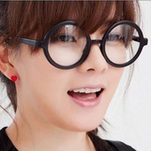

betsion retro 360 round eyeglass frames full-rim oversize eyewear eyewear vintage rx glasses optical eyeglasses, Black