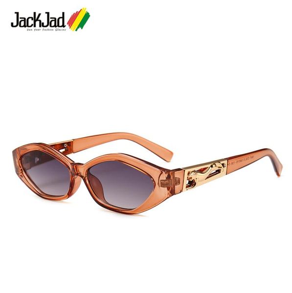 

jackjad women vintage modern golden jumping leopard slim sunglasses retro diamond shape brand design sun glasses, White;black