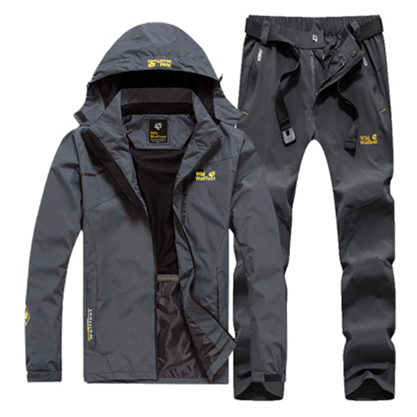 

spring and autumn jacket suit men's four seasons outdoor hiking suit thin men's jacket waterproof and windbreaker, Blue;black