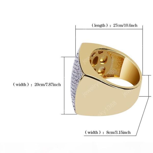 

bling iced out gold rings mens hip hop jewelry cool cz stone luxury men hiphop rings, Silver