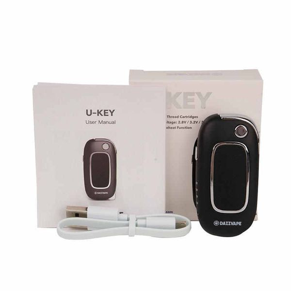 

100% original dazzvape u-key preheating battery 400mah variable voltage vape mod for 510 thick oil ceramic coil cartridge ac1003 bwkf jeulz