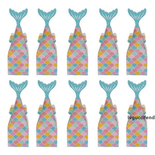 

50pcs wedding candy boxes european style mermaid candy box wrapping case storage container wedding birthday party favors