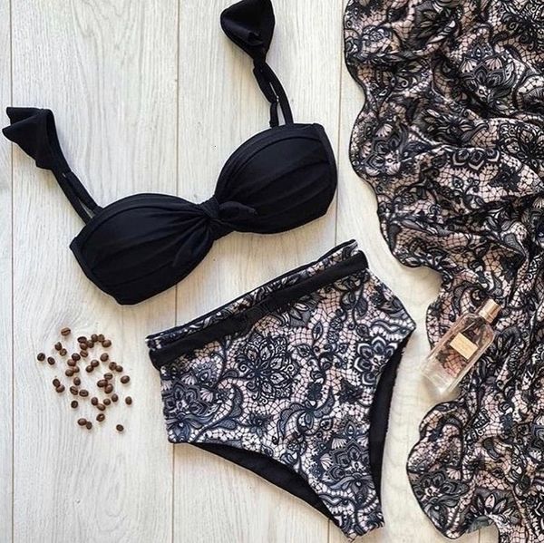 

sexy рябить бикини 2020 бразильский бикини set завяжите узел push up купальники женщины купальники костюм летний mujer biquini, White;black