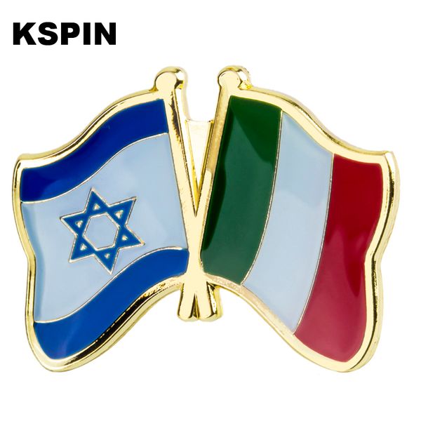 Israel Itália Friendship Flag Badge Flag Broche National Flag Lapela Pin International Travel Pins