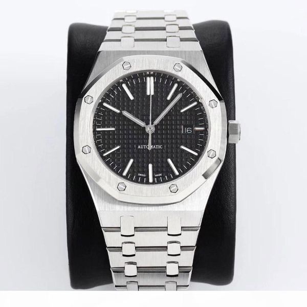 

высокое качество мужчин deluxe вахт топ автоматические механические часы 15400 из нержавеющей стали группы часы досуга водолазные спортивные, Slivery;brown