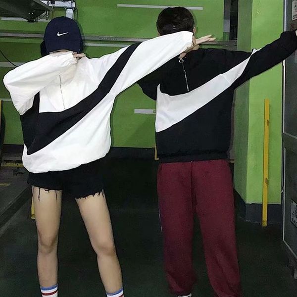 

ins super hook jacket men's spring and autumn new korean style handsome thin youth couple wear loose jacket fashion, Black;brown