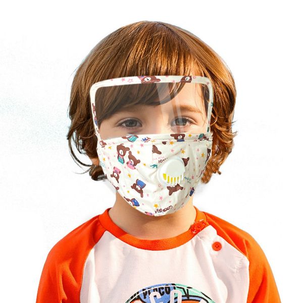 

eye protection lens type children's mask pure cotton masks pm2.5 breathing valve dust haze prevention face shield kids cute child dhl