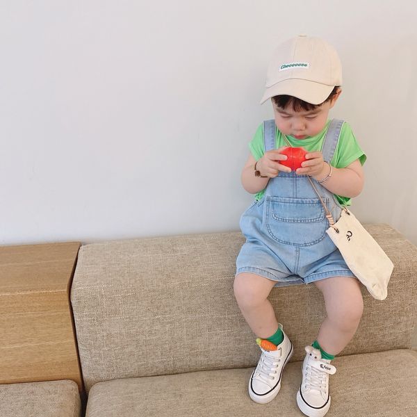 

big q baby with the same style 2020 summer big q baby pants children's fun koala soft glutinous denim children's denim belt pants, Blue