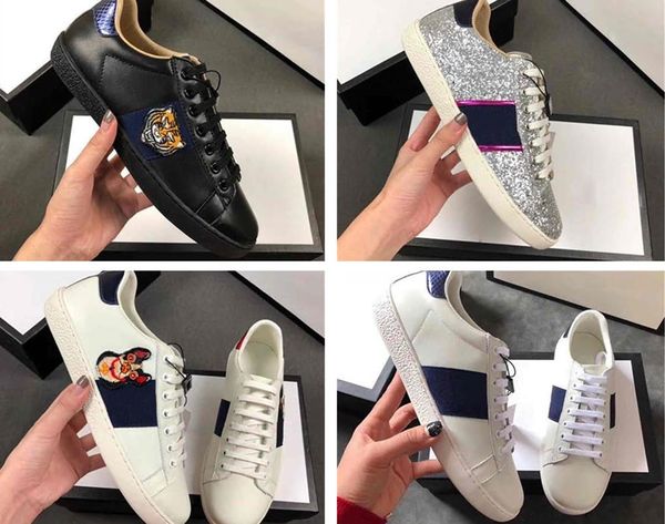

men women sneaker casual shoes low italy ace bee stripes shoe walking sports trainers chaussures pour hommes, Black