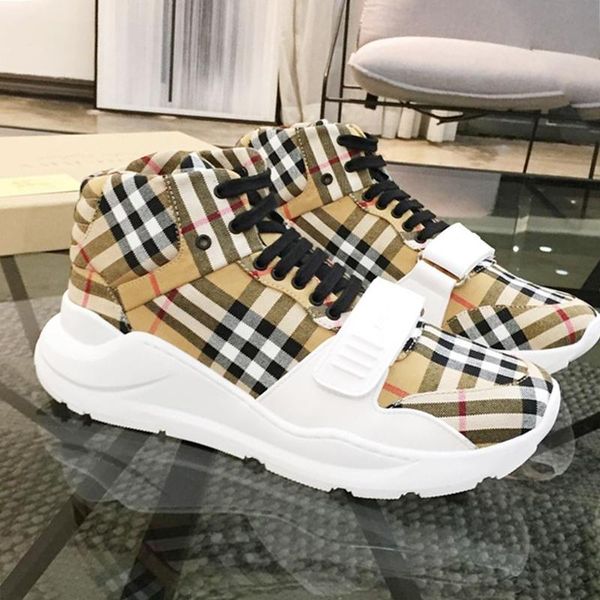 

new arrival mens boots fast delivery vintage check cotton sneakers outdoor walking breathable shoes plus size lace -up luxury men shoes, Black