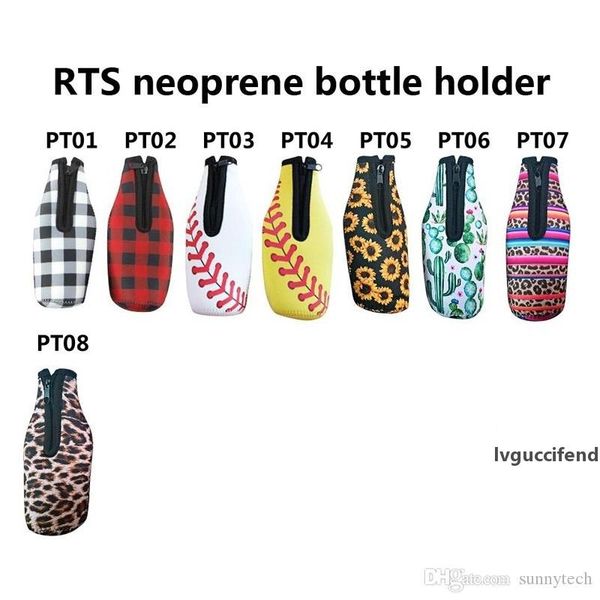 

wholesale blanks bottle wrap neoprene beer cooler crown jewel coral flamingo rose mucho printing can cover 14 styles lx0332