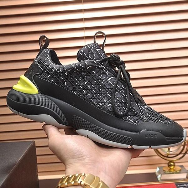 

black oblique b24 sneaker with cannage motif men shoes vintage shoes luxury lace -up low casual men shoes calzado deportivo para hombre